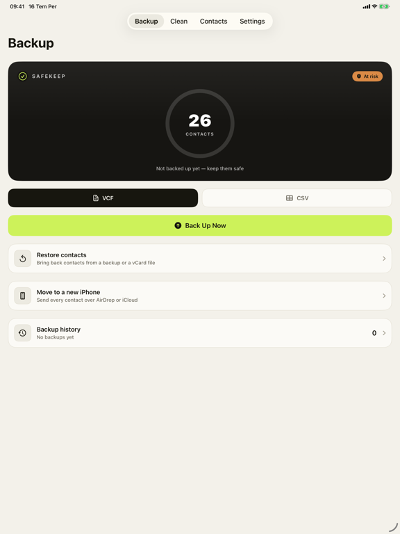 Safekeep: Duplicate Contacts iPad screenshot