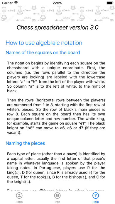 Chess worksheet Screenshot