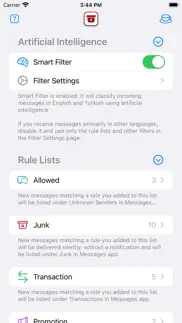 junkman: a.i. sms blocker iphone screenshot 1