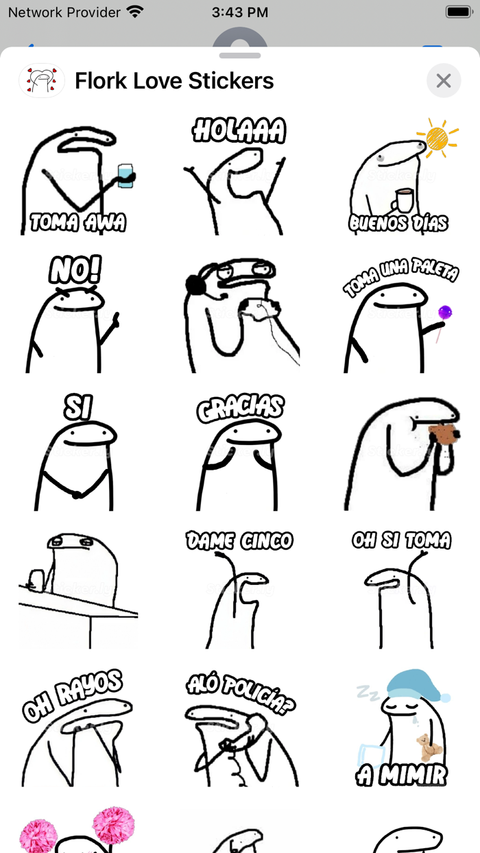 Flork Love Stickers- WASticker