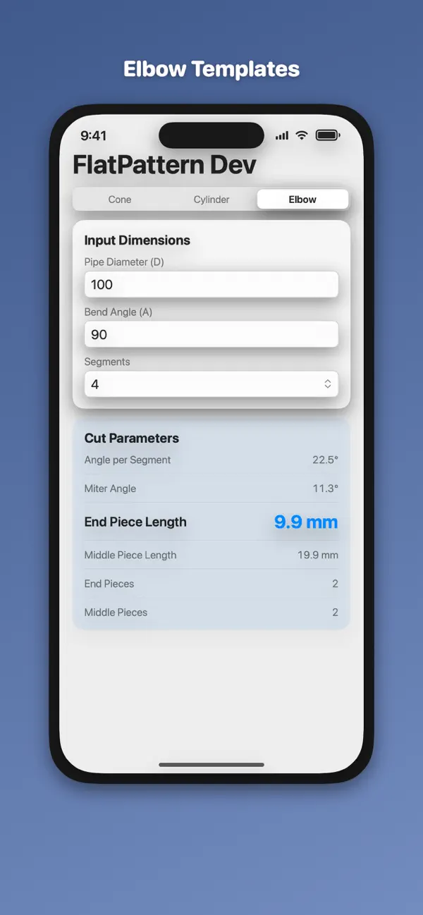 Screenshot #3 pour Sheet Metal Flat Pattern Calc
