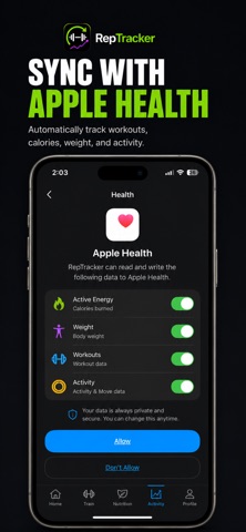 Gym Workout Planner RepTracker iPhone screenshot