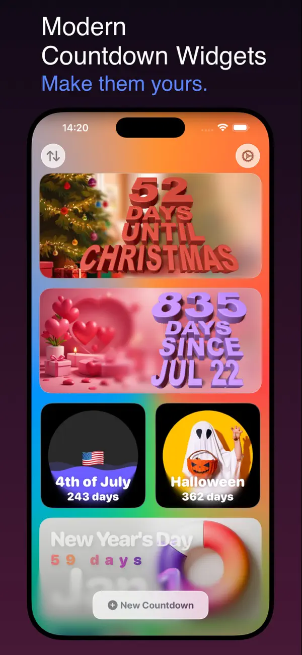 #1. Countdown: Widget (iOS) Podle: UIX APP INC.