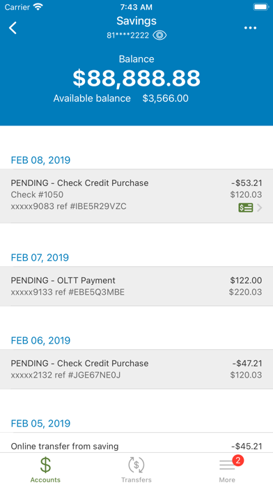 Postal Family Credit Union Screenshot