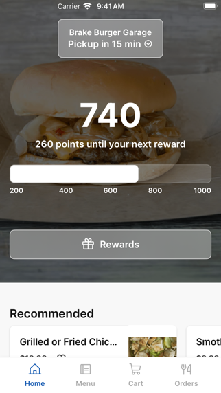 Brake Burger Garage iPhone screenshot 1 - Food & Drink app