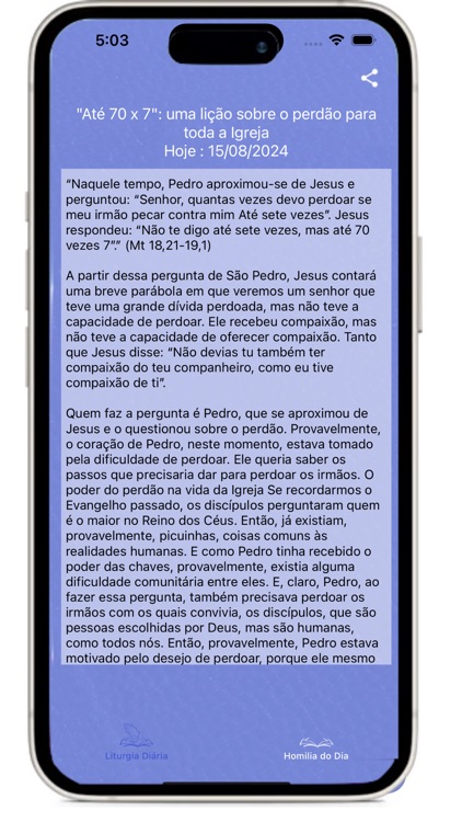 Liturgia Diária e Homilia