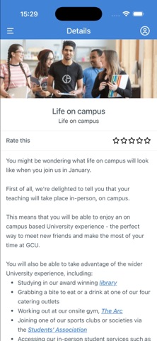GCU Welcome screenshot