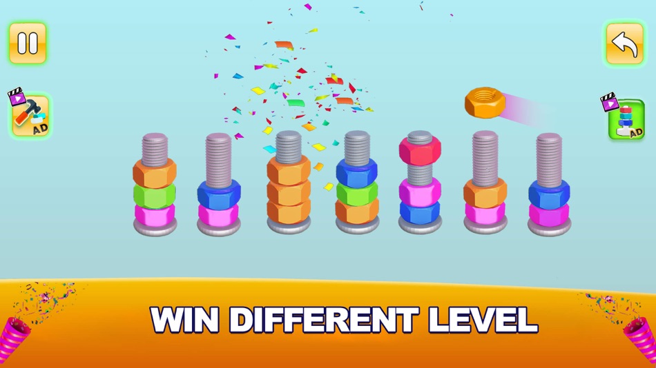 #8. Nuts & Bolts Sorting Games 3D (iOS) Podle: Francolins Studio (SMC-Private) Limited