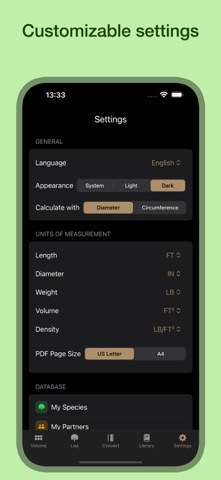 Wood Log Calculator iPhone screenshot