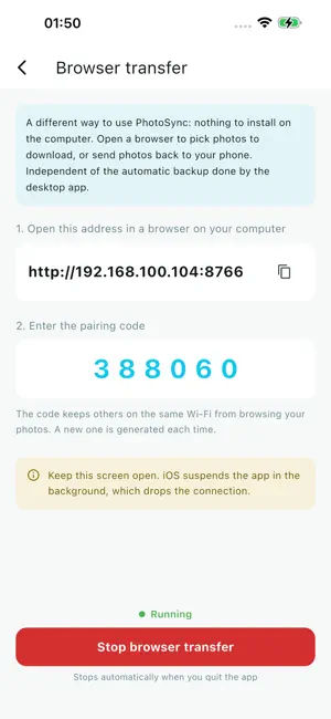 PhotoSync - Backup to PC screenshot 4