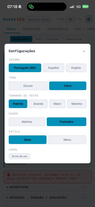 AnestICU: Referência Rápida screenshot 2 of 10