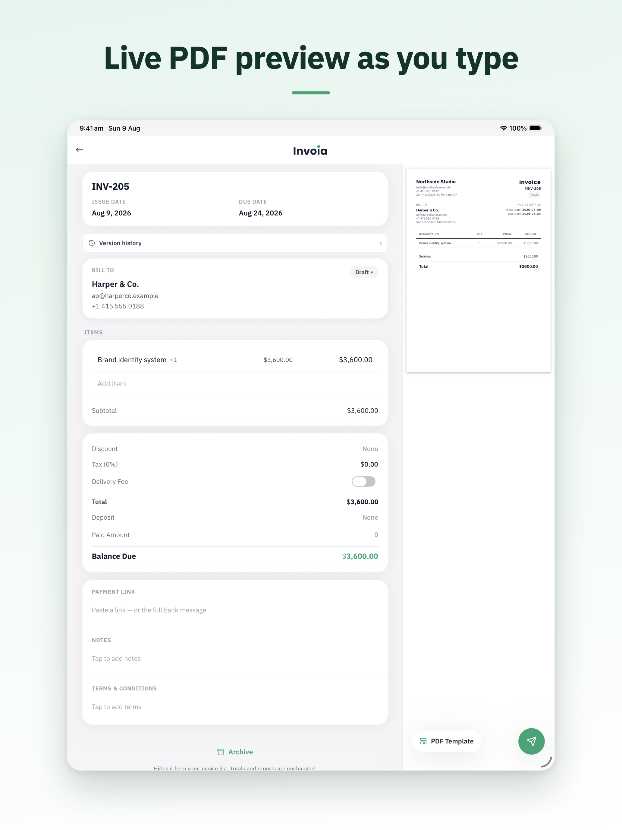Invoia: Invoice Maker & Quote screenshot 7