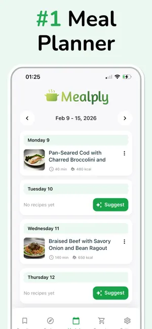 Meal Planner - Mealply Recipes screenshot 1