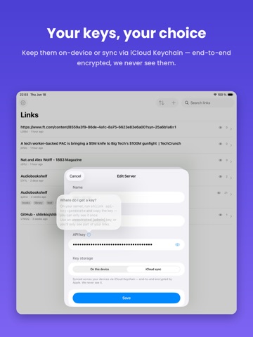 Shlinkly iPad screenshot