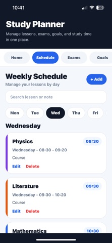 Lesson Schedule Screenshot 4 of 9