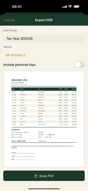 MileLog screenshot 5 of 6