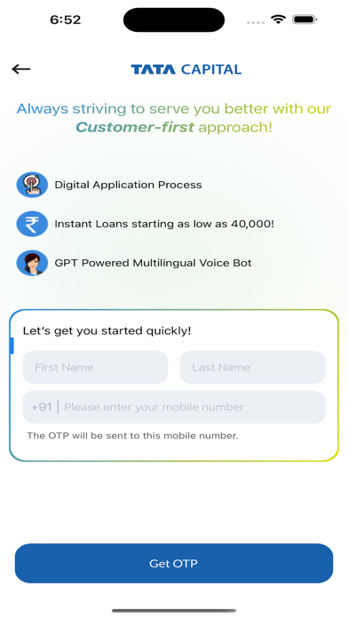 TATA Capital Loan & Wealth App Screenshot