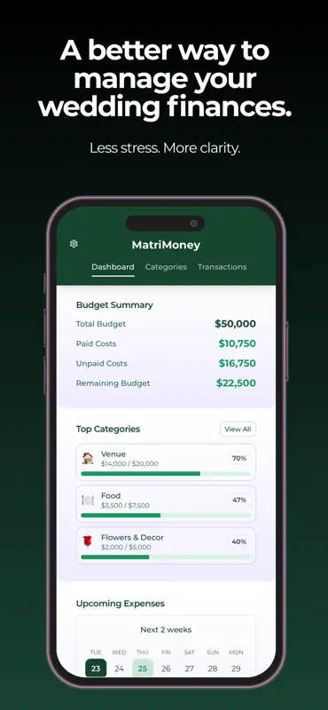 MatriMoney - Wedding Budgeting screenshot 1 of 7