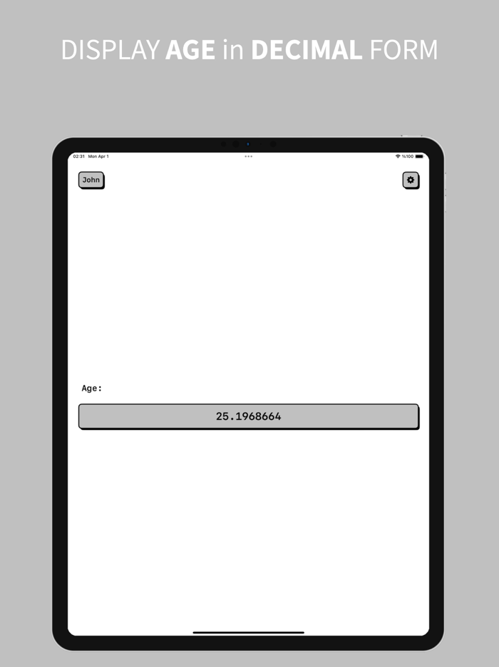 Age Calculator - Decimal Age