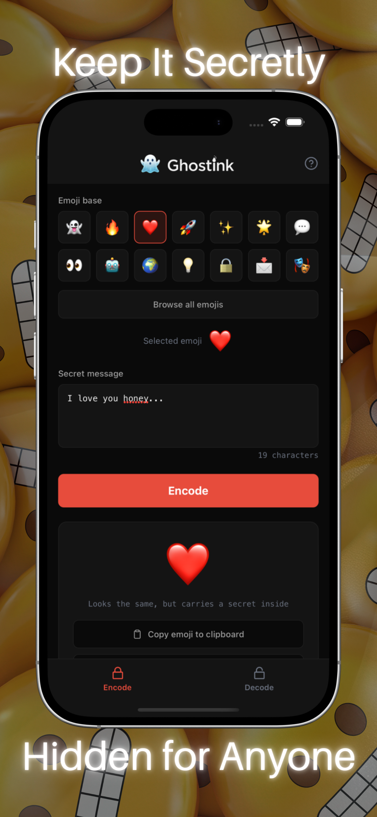 GhostInk - Hide Text in Emoji