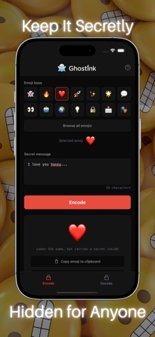 GhostInk - Hide Text in Emoji iPhone screenshot