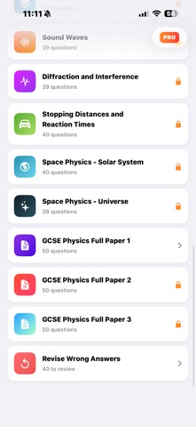 Physics Y11 iPhone screenshot