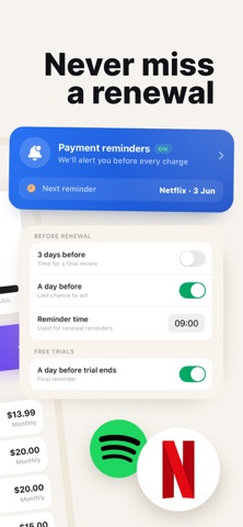 Subscription Tracker by Sorka iPhone screenshot