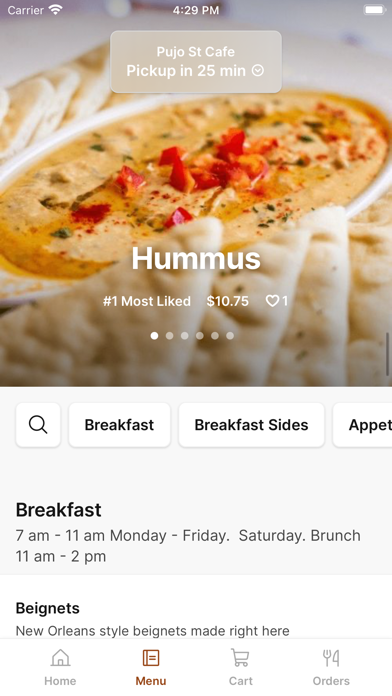Pujo St Cafe iPhone screenshot 2 - Food & Drink app