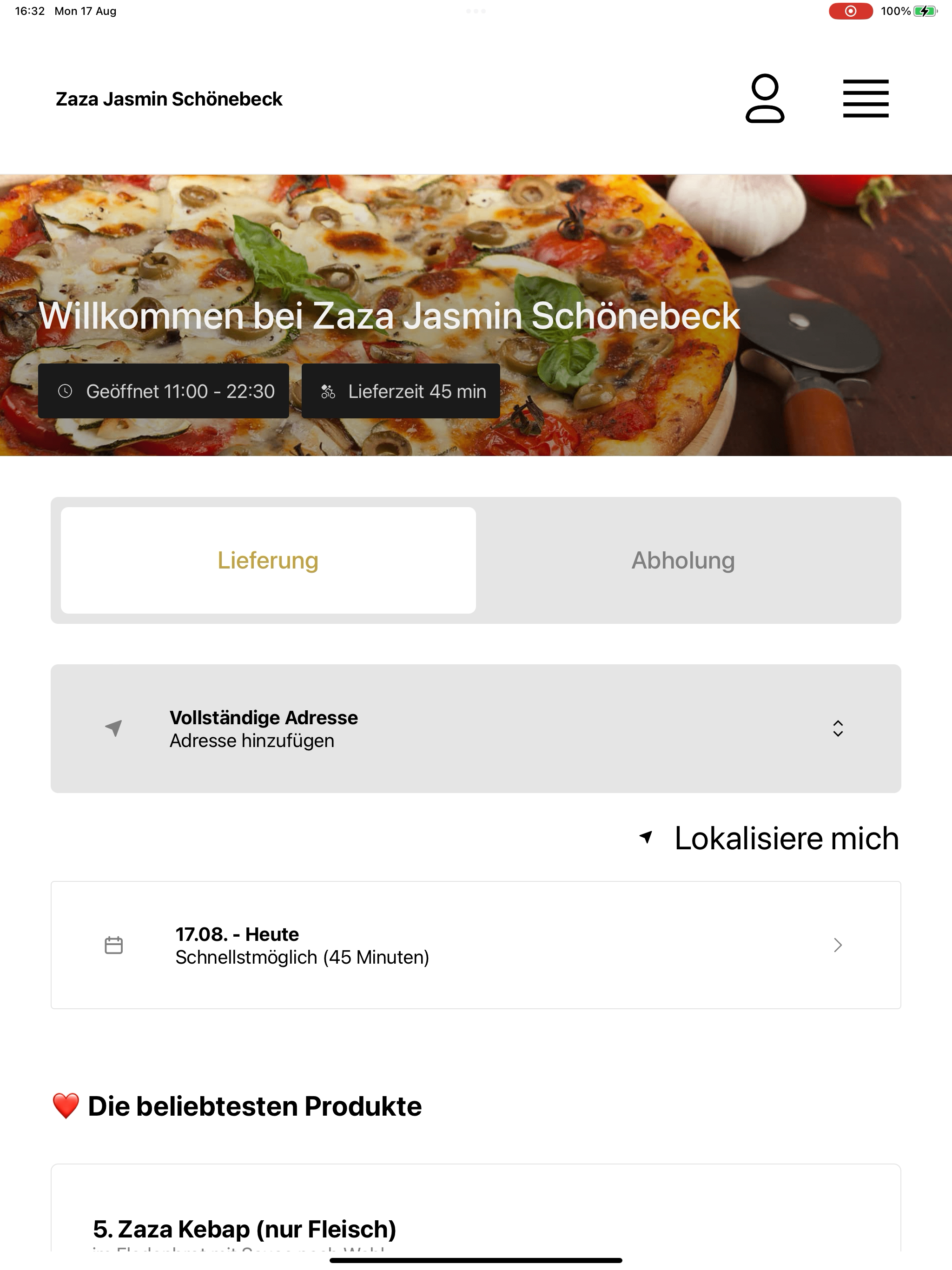 Pizzeria Zaza Jasmin DE screenshot 14