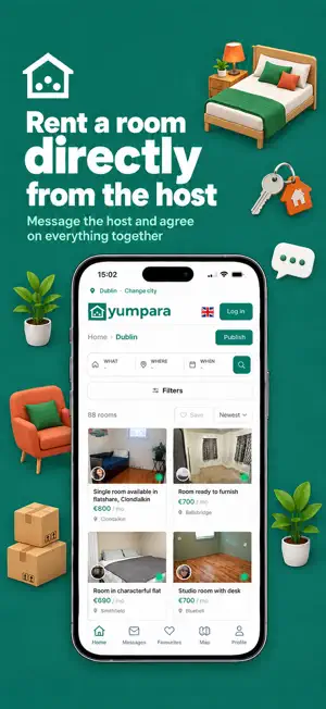 yumpara - rooms for rent screenshot 1