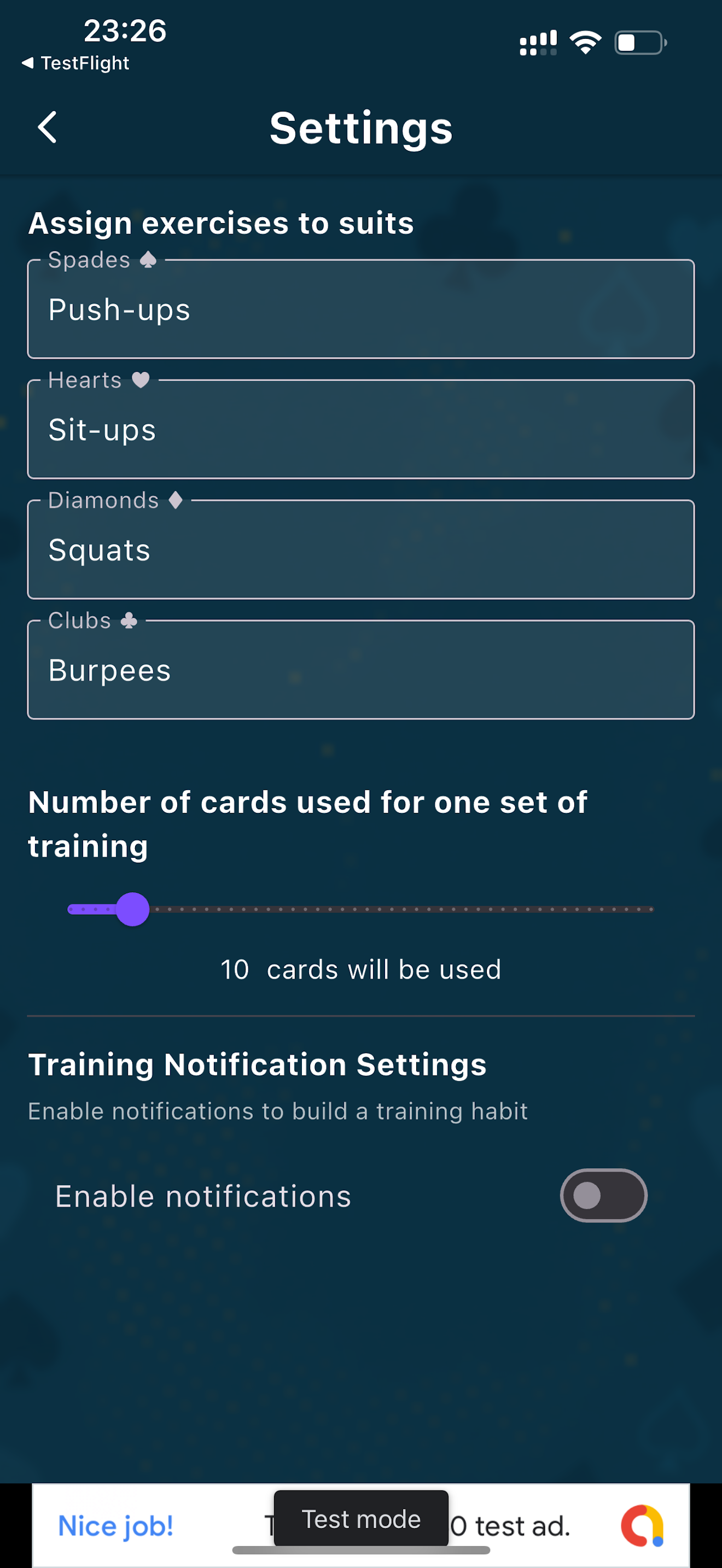 Training with Cards