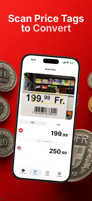 Currency Converter CHF USD screenshot 2