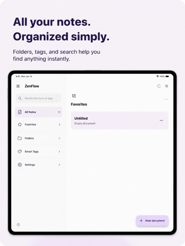 ZenFlow AI Markdown iPad screenshot