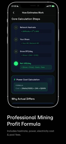 BTC Mining Profit Calculator Screenshot 6 of 6