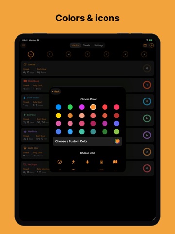 Habit Tracker EasyHabits iPad screenshot