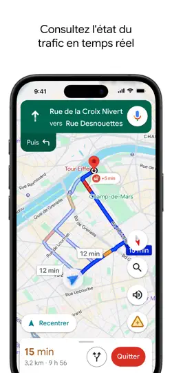 Capture d'écran de Google Maps sur iPhone 2