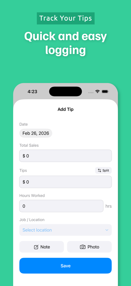 Tip Tracker Calculator screenshot 2