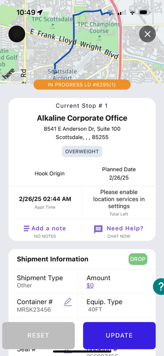 Landside Driver Mobile App Screenshot 2 of 5