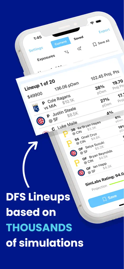 DFS Lineup Optimizer - SimLabs - Sports App | MWM