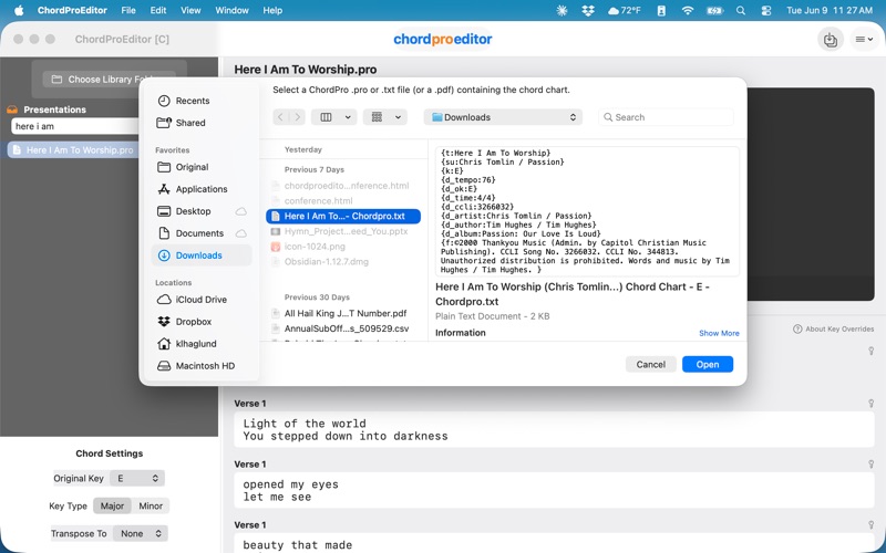 ChordProEditor [C] screenshot
