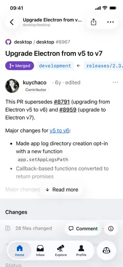 Capture d'écran de GitHub sur iPhone 3