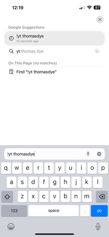 !bangs Search iPhone screenshot
