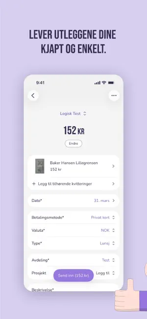 Utleggsappen - Enklere utlegg screenshot 2