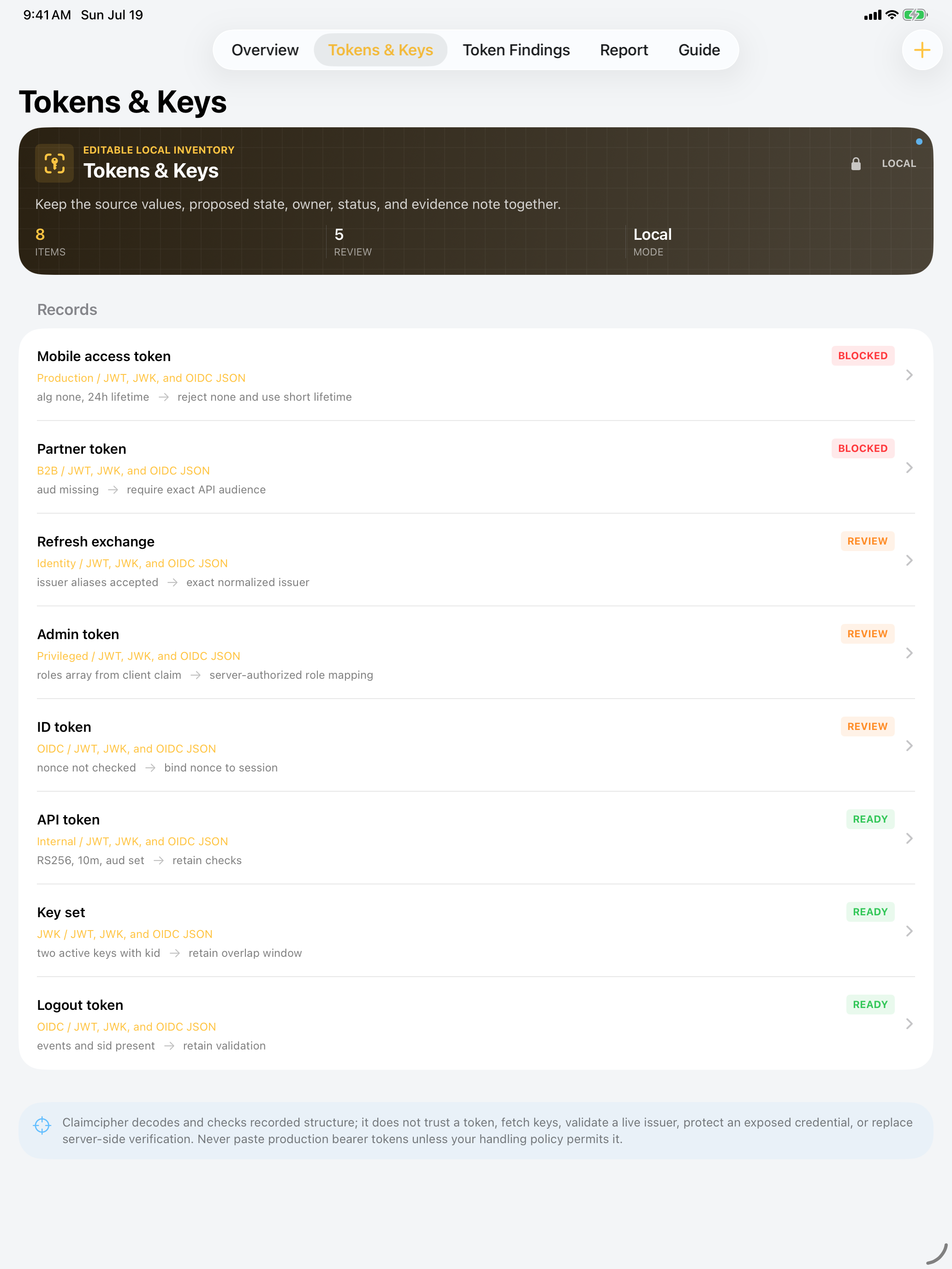 Claimcipher: JWT Inspector iPad screenshot 2 of 4