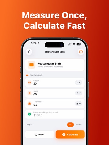 Easy Concrete Calculator Pro iPad screenshot