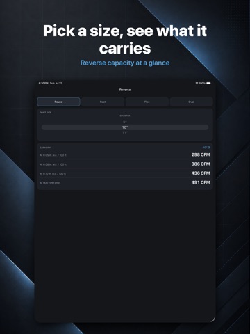 DuctPro: Duct Size Calculator iPad screenshot