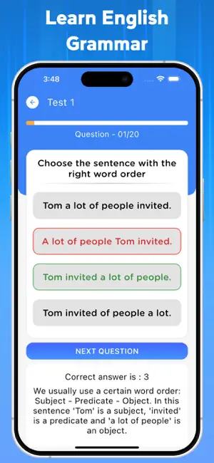 English Grammar Practice Test screenshot 2