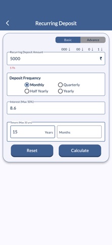 Banking Calculator - EMI FD RD iPhone screenshot