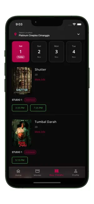 Platinum Cineplex Indonesia iPhone screenshot 4