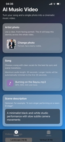 AI Music Video Studio iPhone screenshot
